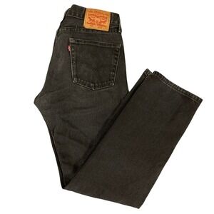 Levi Strauss 505 Jeans Mens W29 L30 Black Wash Straight Leg Denim Pants